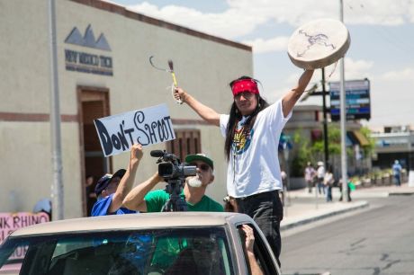 Albuquerque drummer at protest 